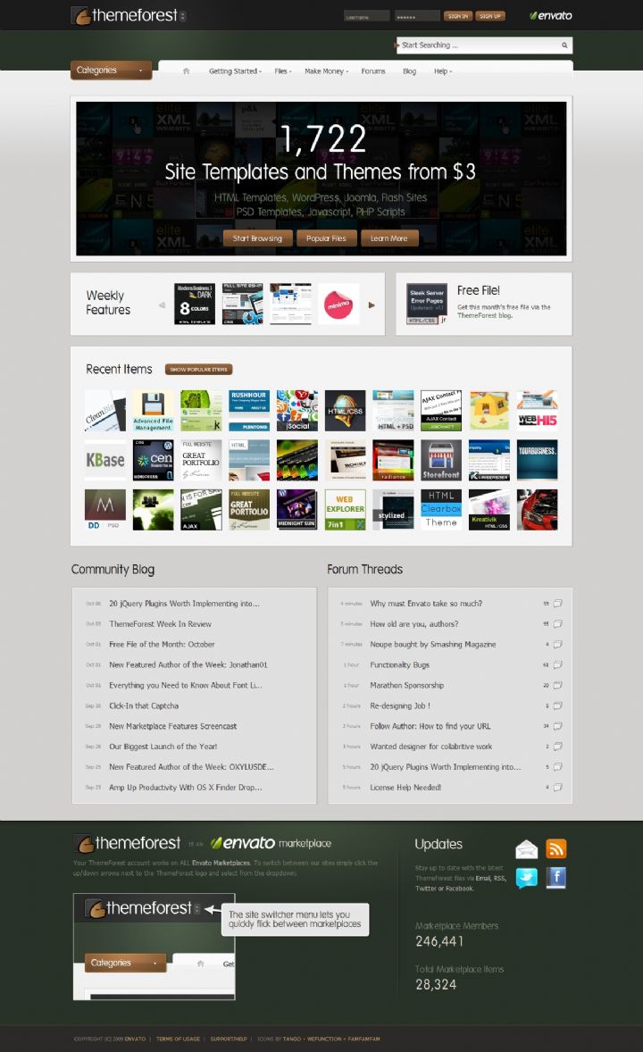 해외 템플릿 사이트 (themeforest.net)